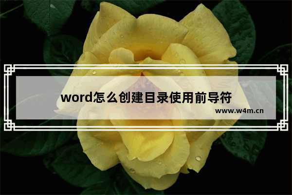 word怎么创建目录使用前导符