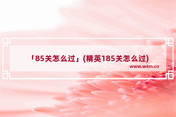 「85关怎么过」(精英185关怎么过)