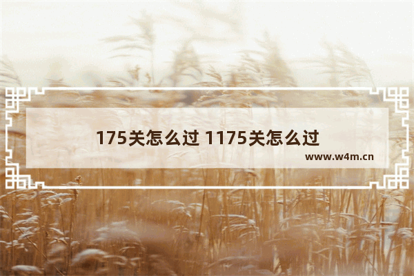 175关怎么过 1175关怎么过