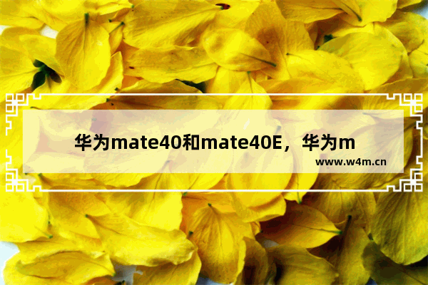 华为mate40和mate40E，华为mate40和mate40epro的哪个好