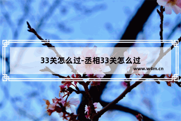 33关怎么过-丞相33关怎么过