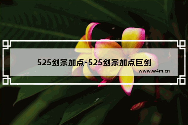 525剑宗加点-525剑宗加点巨剑