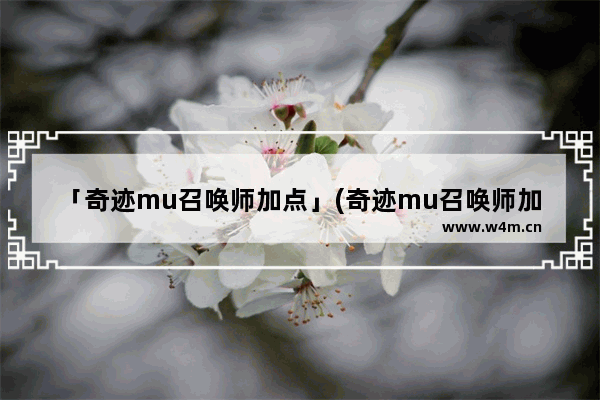 「奇迹mu召唤师加点」(奇迹mu召唤师加点吐)