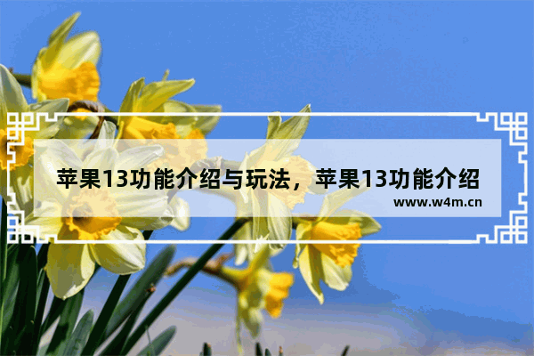 苹果13功能介绍与玩法，苹果13功能介绍与玩法在哪里