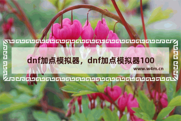 dnf加点模拟器，dnf加点模拟器100级