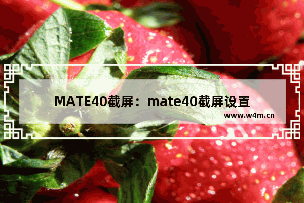 MATE40截屏：mate40截屏设置