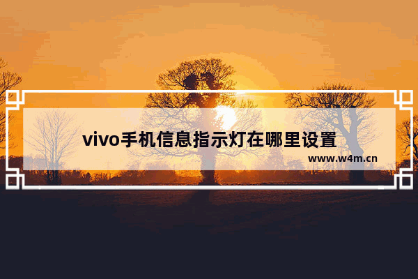 vivo手机信息指示灯在哪里设置