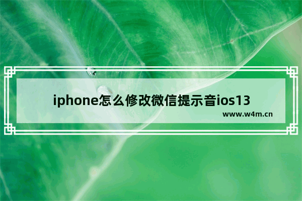 iphone怎么修改微信提示音ios13