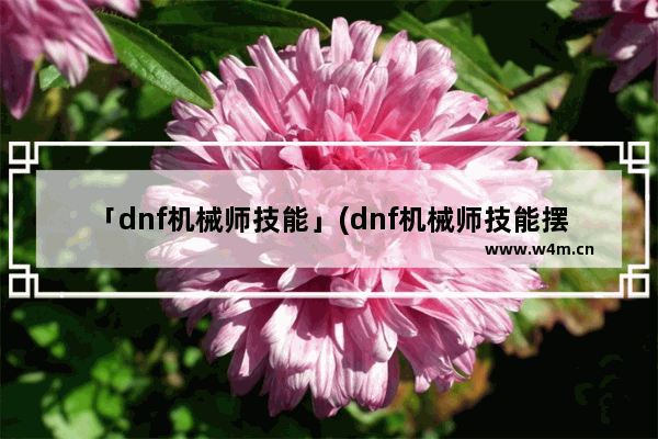 「dnf机械师技能」(dnf机械师技能摆放图片)