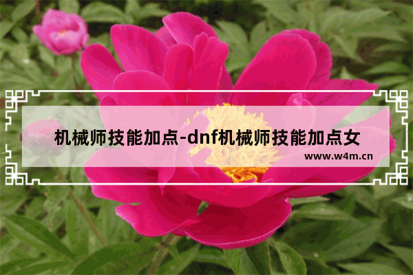 机械师技能加点-dnf机械师技能加点女