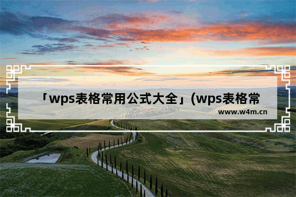 「wps表格常用公式大全」(wps表格常用公式大全视频)