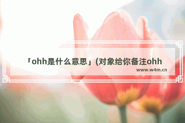 「ohh是什么意思」(对象给你备注ohh是什么意思)