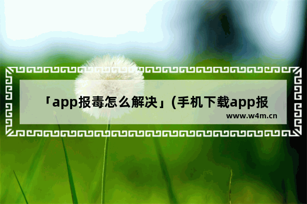 「app报毒怎么解决」(手机下载app报毒怎么解决)