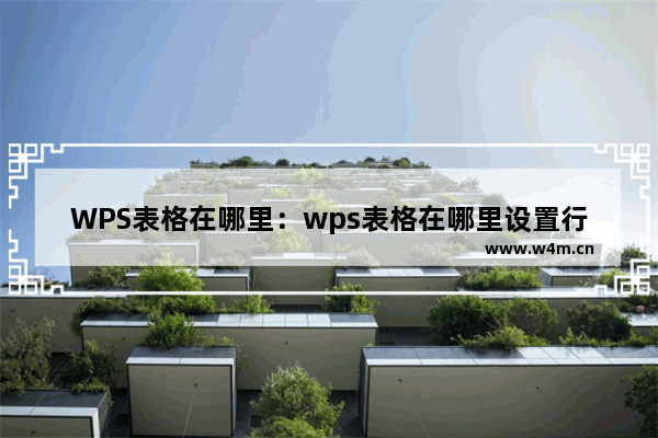 WPS表格在哪里：wps表格在哪里设置行高