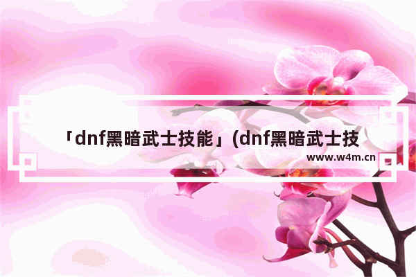 「dnf黑暗武士技能」(dnf黑暗武士技能组合)