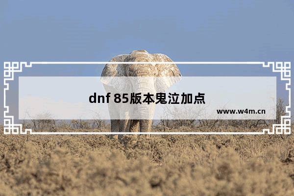 dnf 85版本鬼泣加点