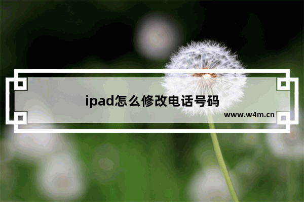 ipad怎么修改电话号码