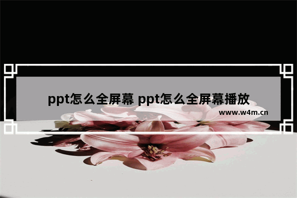 ppt怎么全屏幕 ppt怎么全屏幕播放