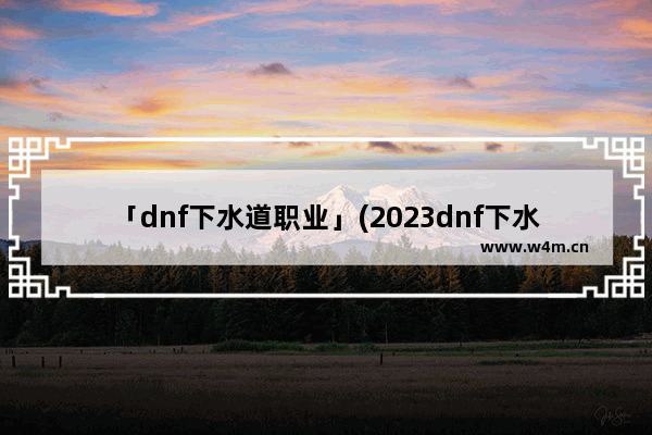 「dnf下水道职业」(2023dnf下水道职业)