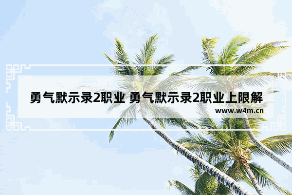 勇气默示录2职业 勇气默示录2职业上限解锁