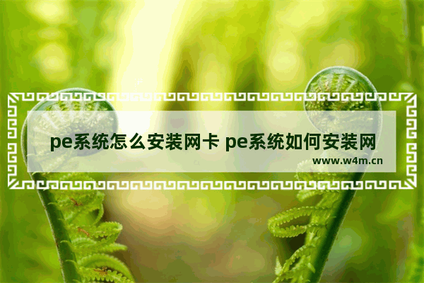 pe系统怎么安装网卡 pe系统如何安装网卡