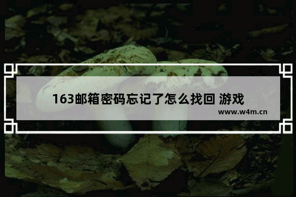 163邮箱密码忘记了怎么找回 游戏