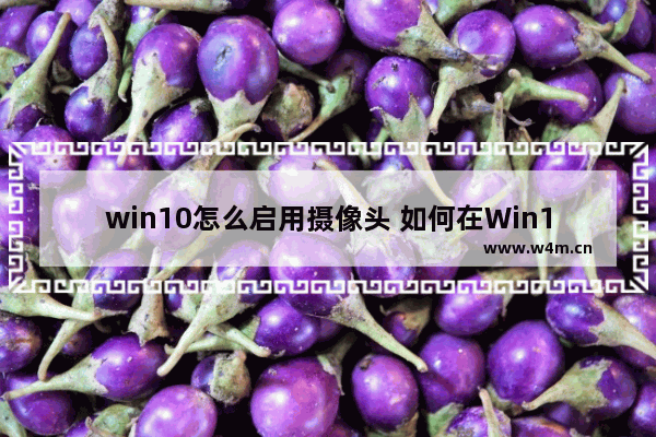 win10怎么启用摄像头 如何在Win10中开启摄像头