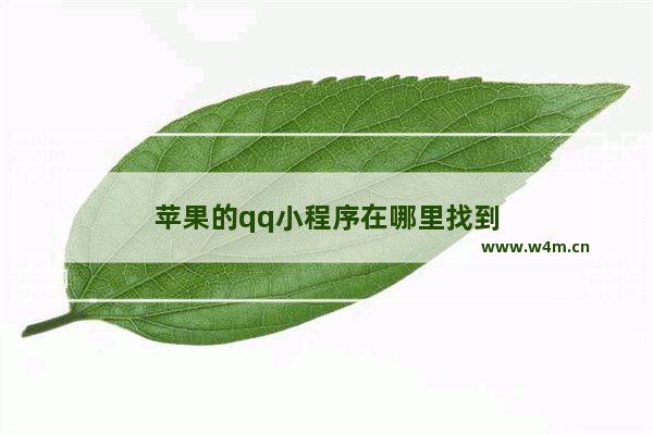 苹果的qq小程序在哪里找到