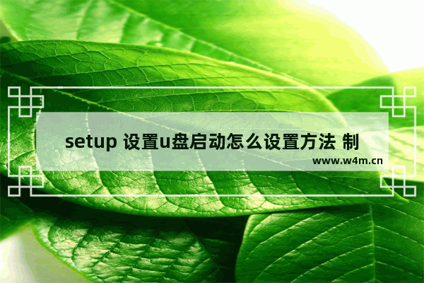 setup 设置u盘启动怎么设置方法 制作U盘启动盘的设置方法