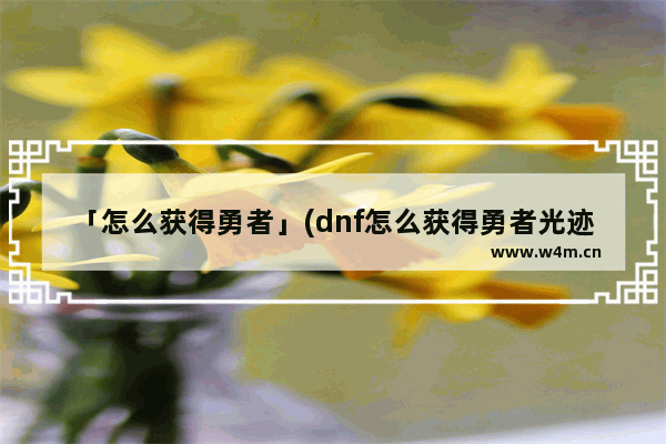 「怎么获得勇者」(dnf怎么获得勇者光迹)