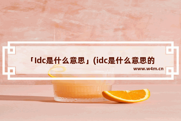 「Idc是什么意思」(idc是什么意思的缩写IDC工程师)