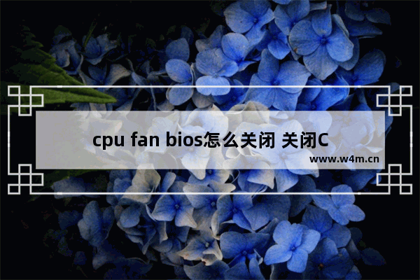 cpu fan bios怎么关闭 关闭CPU风扇BIOS设置方法