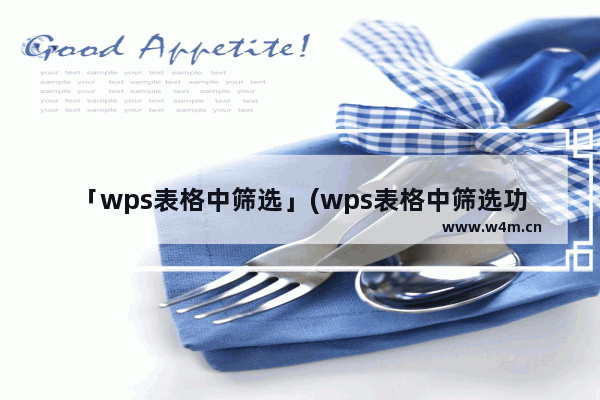 「wps表格中筛选」(wps表格中筛选功能无法正常使用)