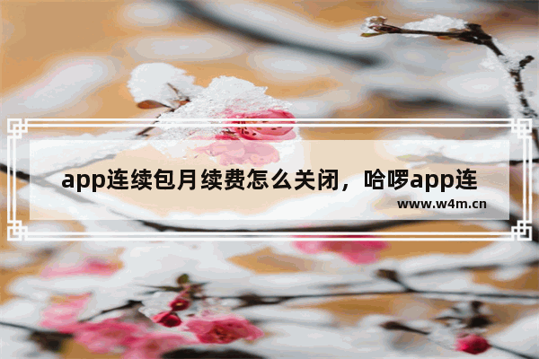 app连续包月续费怎么关闭，哈啰app连续包月续费怎么关闭