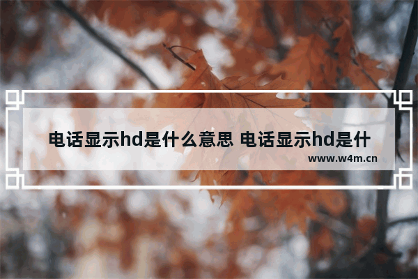 电话显示hd是什么意思 电话显示hd是什么意思怎么关闭