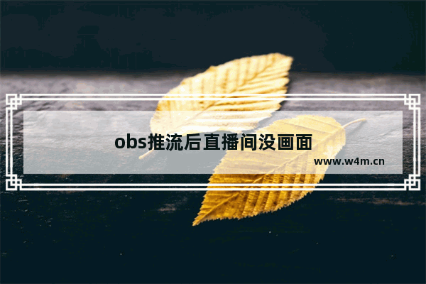 obs推流后直播间没画面