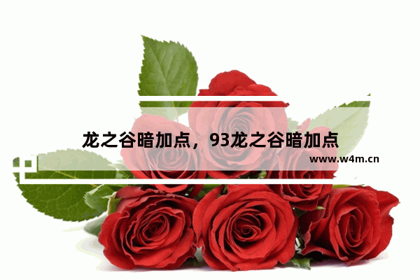 龙之谷暗加点，93龙之谷暗加点