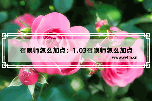 召唤师怎么加点：1.03召唤师怎么加点