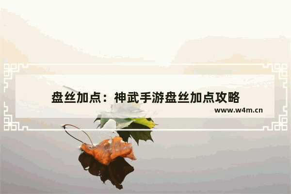 盘丝加点：神武手游盘丝加点攻略