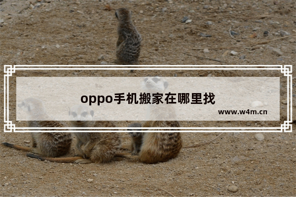 oppo手机搬家在哪里找