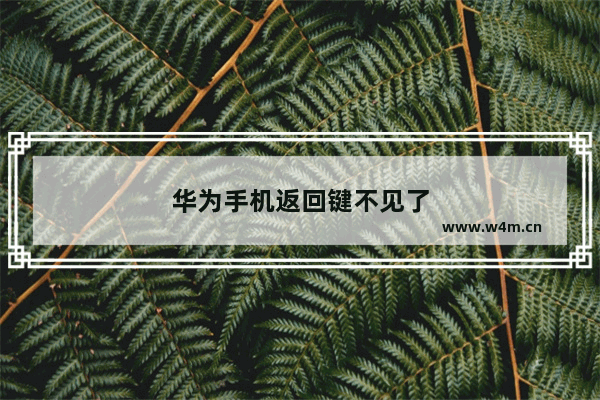 华为手机返回键不见了