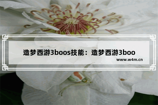 造梦西游3boos技能：造梦西游3boos技能那个厉害