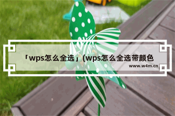 「wps怎么全选」(wps怎么全选带颜色字体)