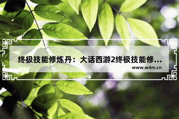 终极技能修炼丹：大话西游2终极技能修炼丹移民