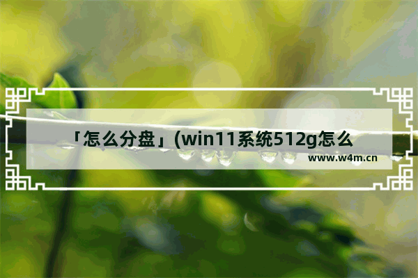 「怎么分盘」(win11系统512g怎么分盘联想)