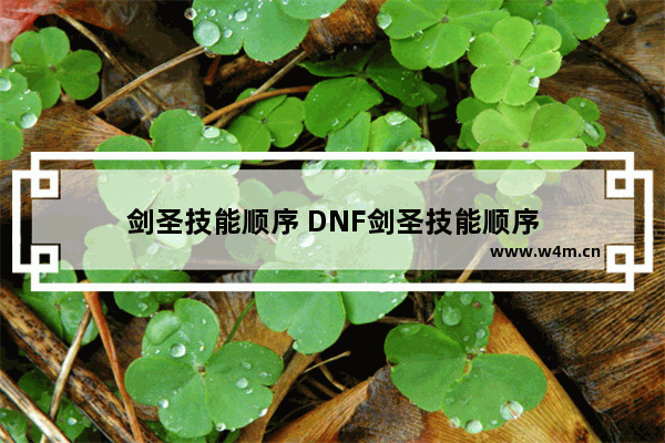 剑圣技能顺序 DNF剑圣技能顺序