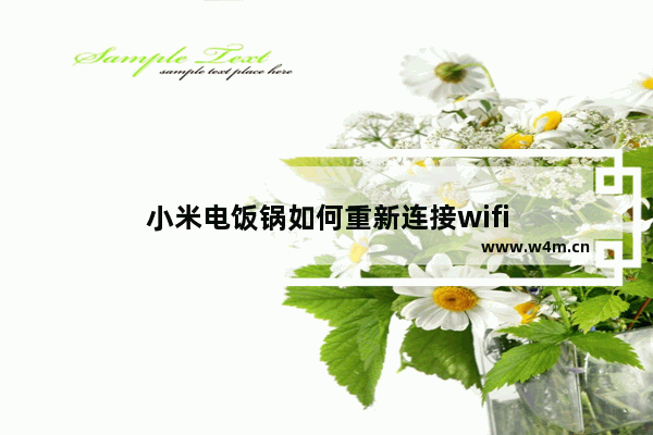 小米电饭锅如何重新连接wifi