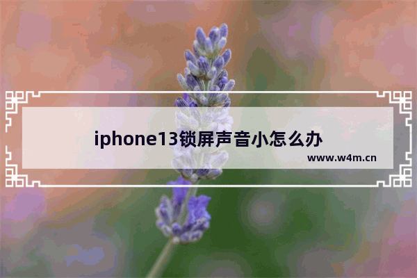 iphone13锁屏声音小怎么办