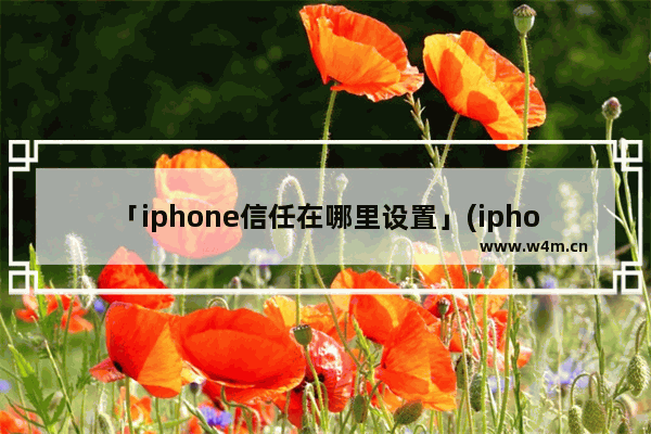 「iphone信任在哪里设置」(iphone信任在哪里设置软件未被验证)