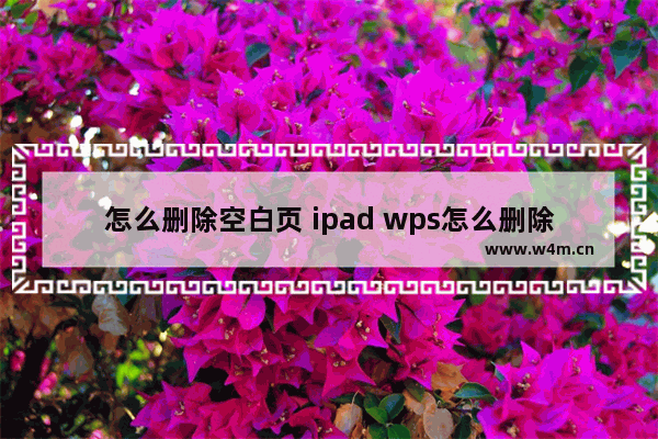 怎么删除空白页 ipad wps怎么删除空白页